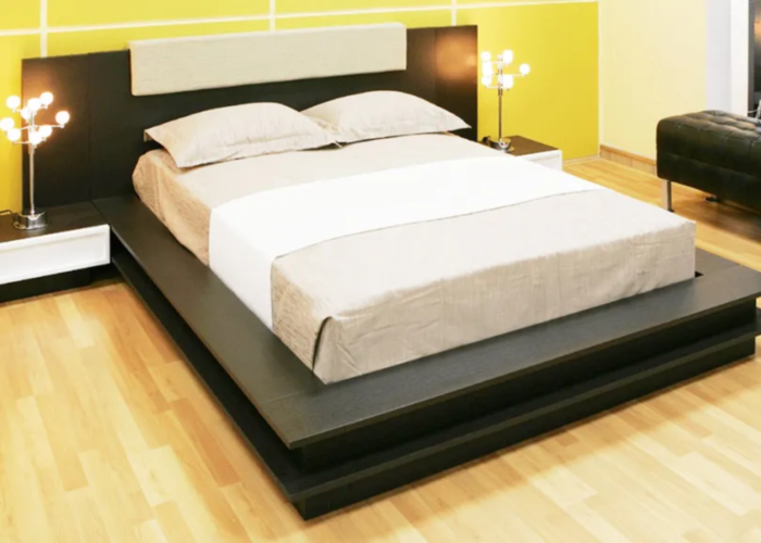 Mẫu giường ngủ được làm từ gỗ CN với thiết kế mới mẻ.