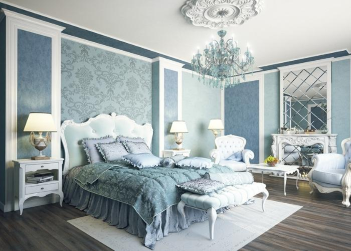 Mẫu phòng ngủ màu xanh nước biển trang trí đẹp mắt được nhiều người ưa thích