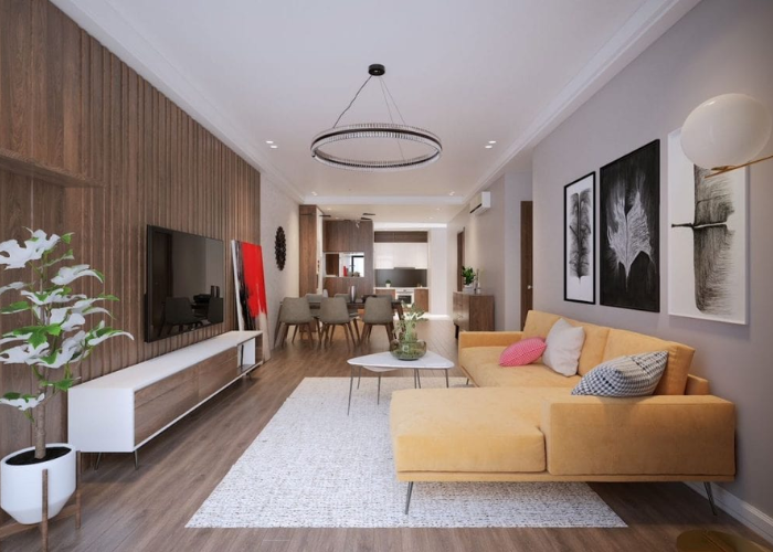 Thiết kế nội thất chung cư theo phong cách hiện đại, chú trọng công năng đồ nội thất