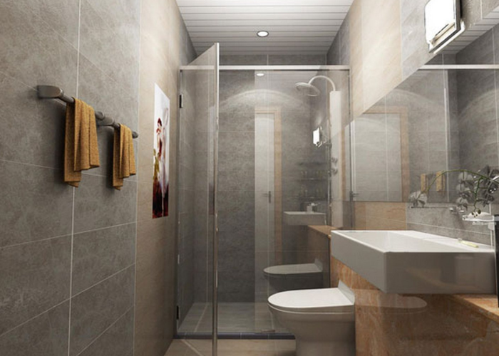 Mẫu thiết kế nội thất chung cư phòng tắm có kích thước cao và hẹp