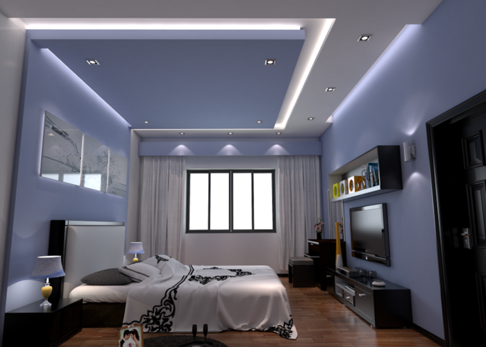 Mẫu vách ngăn bằng thạch cao thiết kế đơn giản mang đến sự riêng tư cho phòng ngủ