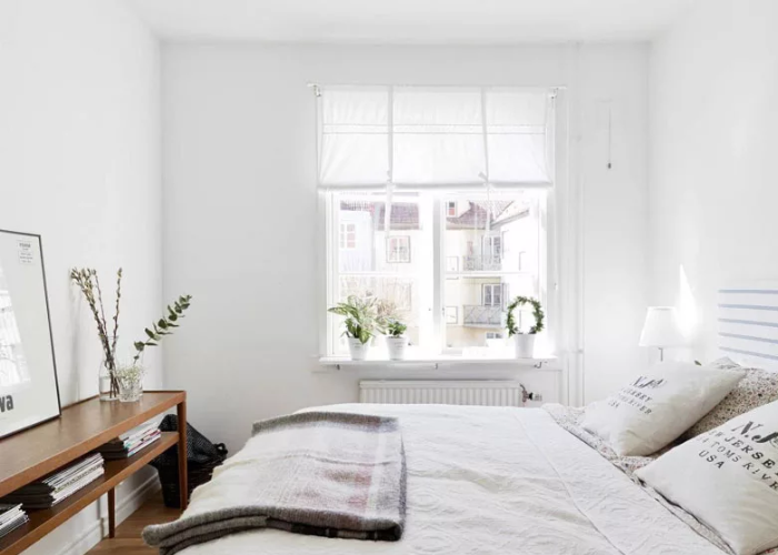 Những chậu cây nhỏ đặt trên cửa sổ sẽ giúp không khí trong căn phòng trở nên thoáng đãng và trong lành hơn