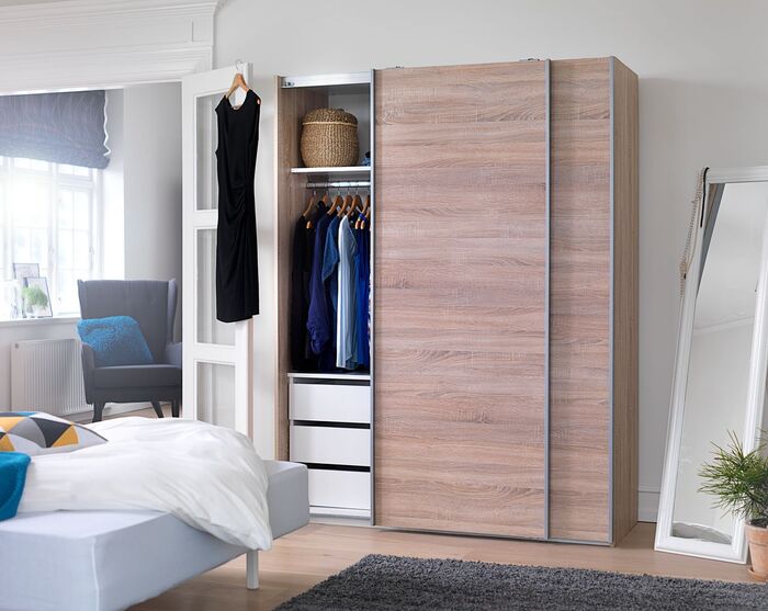 Thiết kế phòng ngủ đẹp với việc dụng tủ quần áo có nhiều ngăn riêng biệt tiện ích cho việc lưu trữ đồ đạc