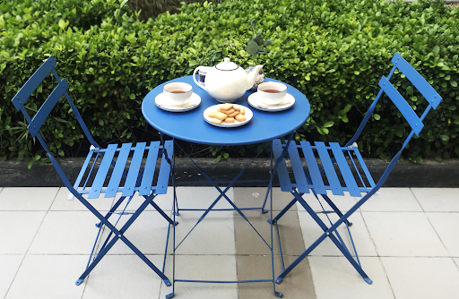 Bộ bàn ghế ngoài trời TIVOLI sắt sơn tĩnh điện xanh dương; 2 ghế, 1 bàn Bộ bàn ghế ngoài trời TIVOLI sắt sơn tĩnh điện xanh dương; 2 ghế, 1 bàn