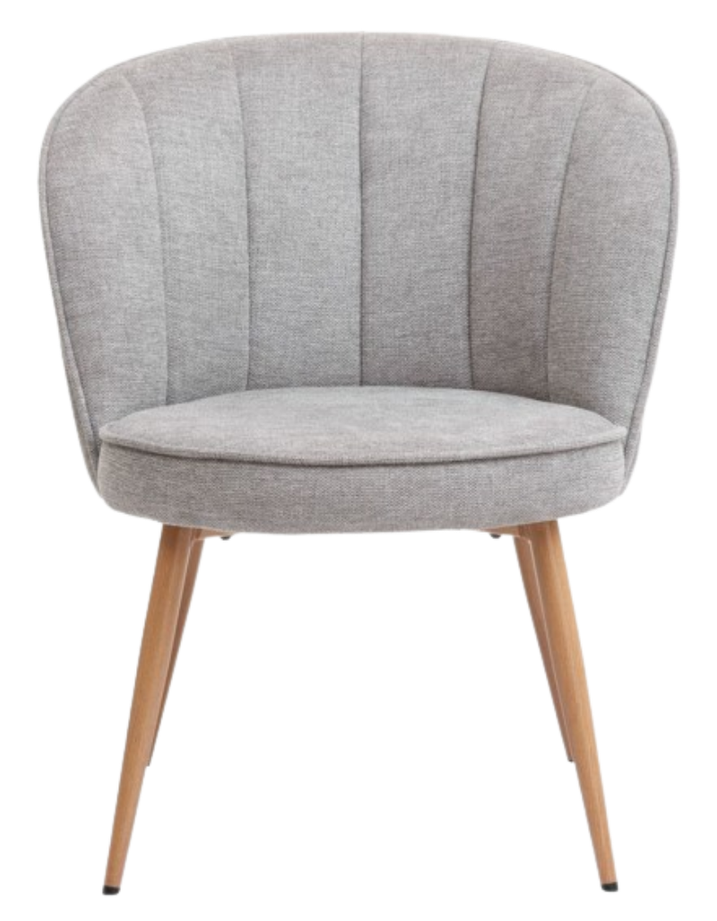 Ghế bành HOLMDRUP bọc polyester màu xám tinh giản, kết hợp cùng chất liệu gỗ sồi đậm chất Bắc Âu