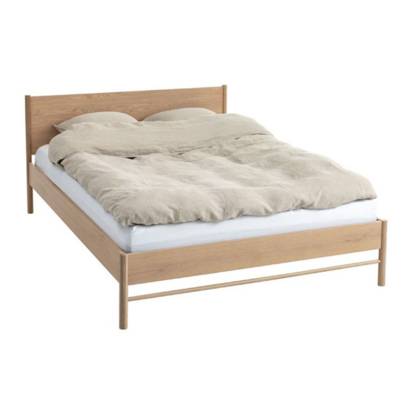 Giường ngủ DALBY veneer sồi, chân gỗ sồi, R160xD200cm