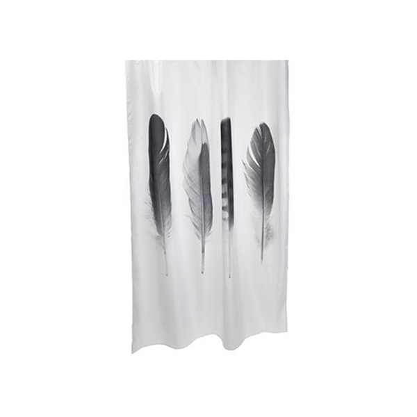 Rèm phòng tắm TOTRA polyester đen/ trắng; 150x200cm
