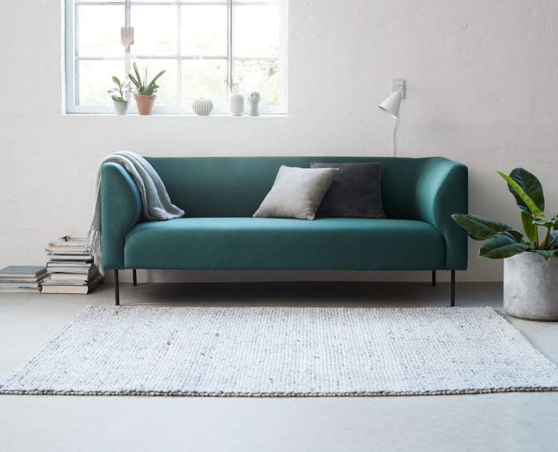 Sofa 3 chỗ KARE vải polyester, xanh lá đậm, R185xS76xC74cm