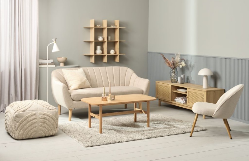 Ghế sofa 2.5s EGEDAL vải polyester, màu be tinh tế mang đậm dấu ấn Bắc Âu