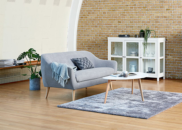 Ghế sofa 2.5s EGEDAL vải polyester, xám nhạt, R170xS81xC82cm