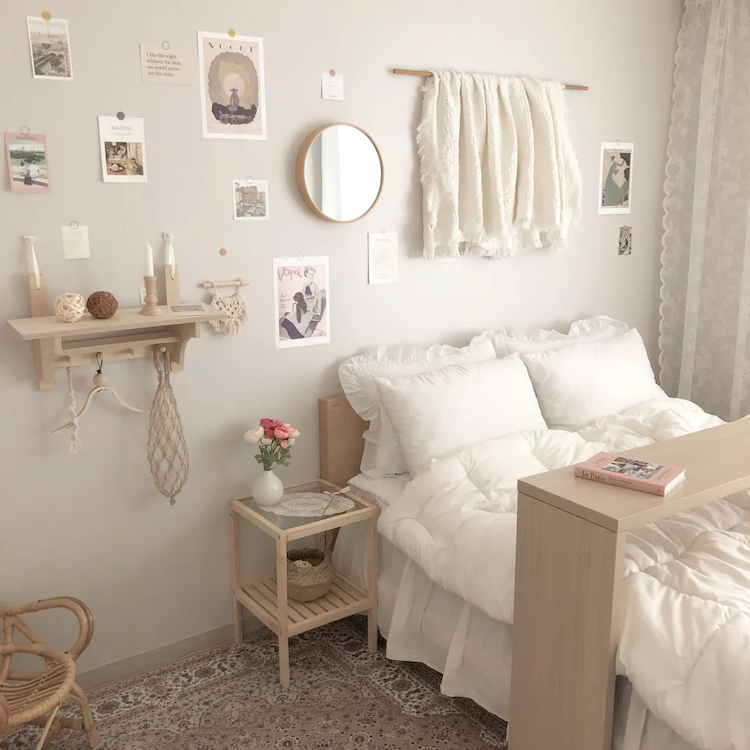 Trang trí phòng ngủ bình dân theo phong cách Hàn Quốc hiện đại, đơn giản