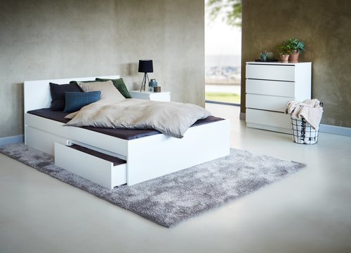 Mẫu thiết kế phòng ngủ 10m2 với giường đôi có ngắn keo đa năng, thông minh