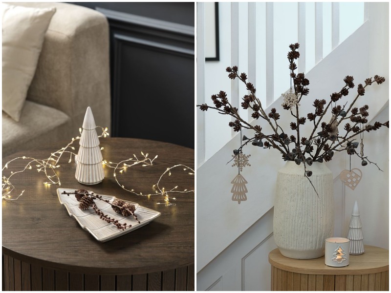 Trang trí noel đẹp cho phòng khách bằng tượng trang trí