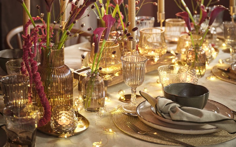 SET trang trí bàn ăn Giáng Sinh phong cách Bắc Âu JYSK