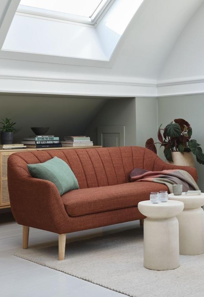 Sofa 2.5 chỗ EGEDAL vải polyester m&agrave;u n&acirc;u