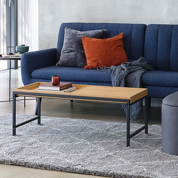 B&agrave;n cafe TRAPPEDAL gỗ c&ocirc;ng nghiệp/kim loại, m&agrave;u sồi/đen