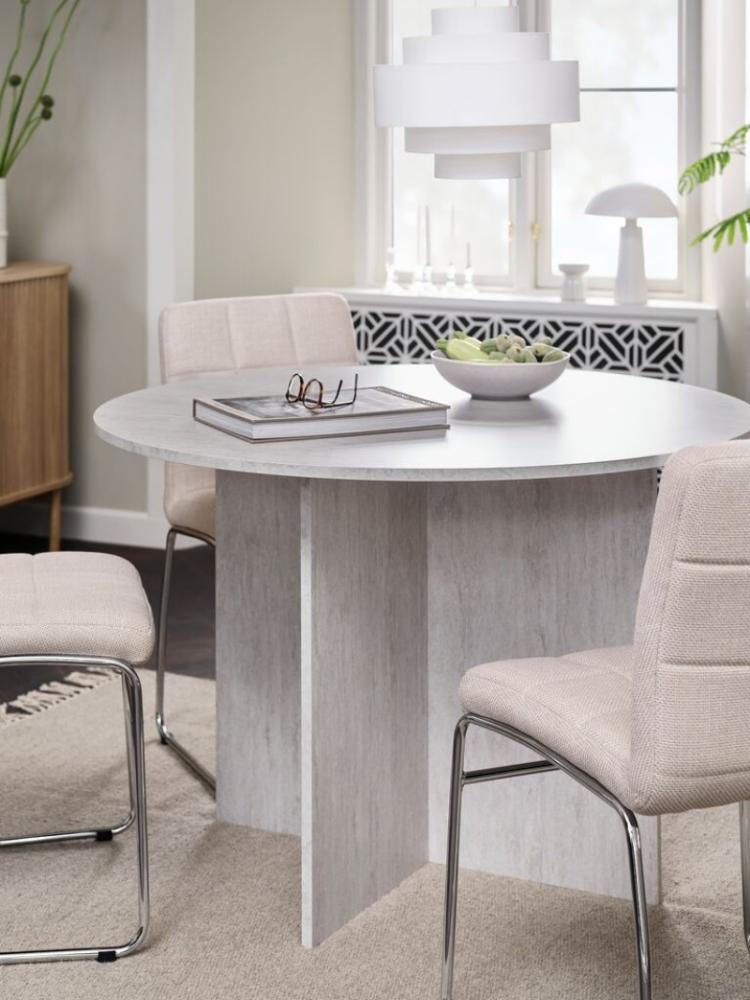 Bàn ăn tròn KRONDAL gỗ công nghiệp màu đá cẩm thạch