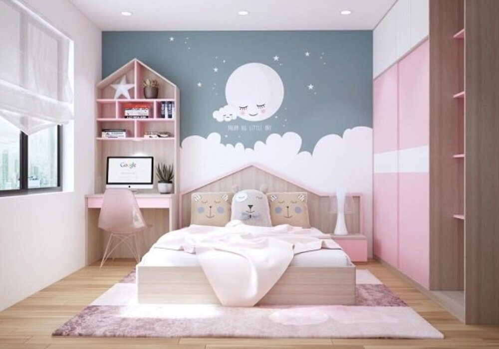 Giấy d&aacute;n tường ph&ograve;ng ngủ b&eacute; trai, b&eacute; g&aacute;i
