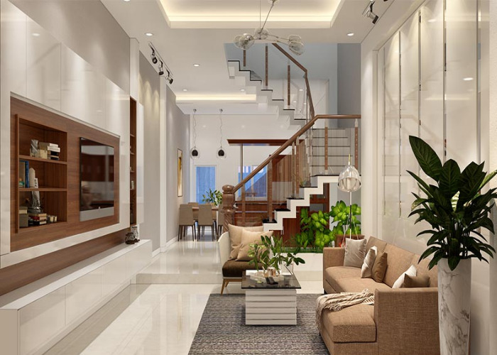 Mẫu cầu thang đẹp hiện đại cho nh&agrave; ống