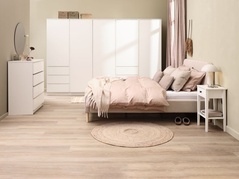 Tủ quần áo HAGENDRUP, gỗ công nghiệp màu sồi trắng tại JYSK phong cách Scandinavian
