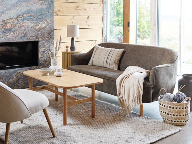 Mẫu phòng khách phong cách Scandinavian sàn nhà gỗ ấm cúng