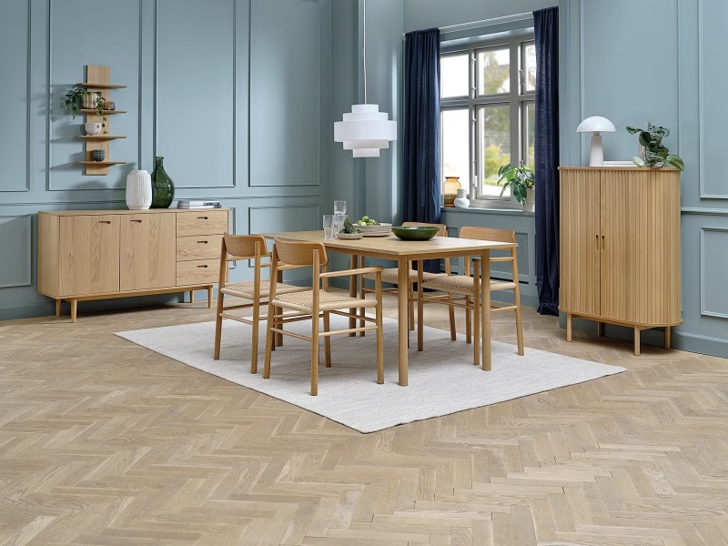 Mẫu nội thất phòng bếp sử dụng chất liệu gỗ phong cách Scandinavian