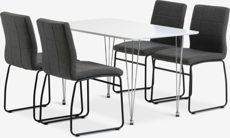 Mẫu nội thất phòng bếp phong cách Scandinavian có sự phối hợp hài hòa 2 màu đen trắng thanh lịch, hiện đại