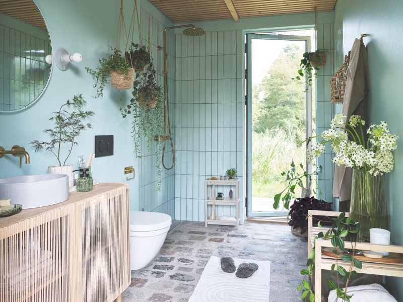 Mẫu nội thất phòng tắm phong cách Scandinavian đơn giản, hiện đại
