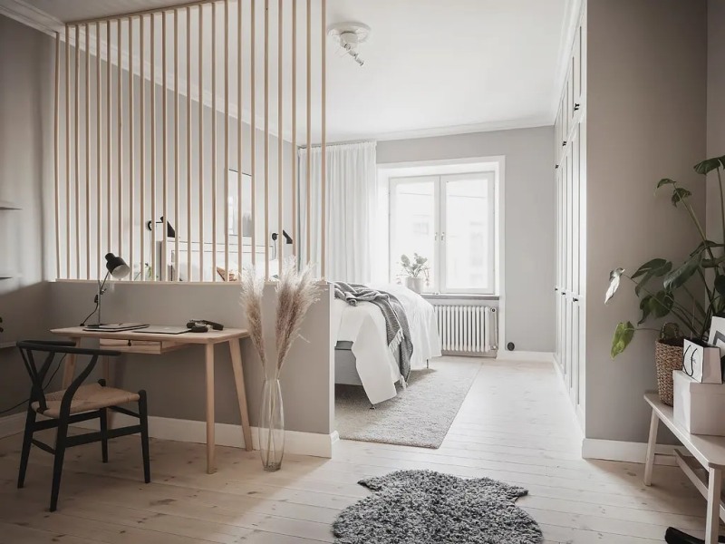 Thiết kế ph&ograve;ng ngủ master 30m2 kết hợp ph&ograve;ng l&agrave;m việc