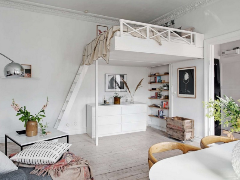 giải pháp gác lửng với những phòng có trần nhà cao