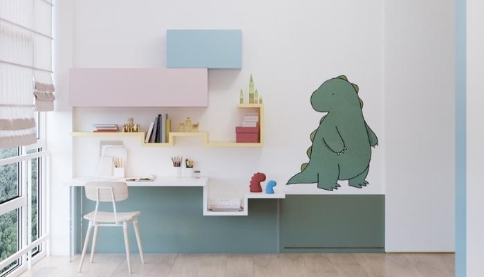 Trang tr&iacute; g&oacute;c học tập cho b&eacute; từ 3-10 tuổi bằng giấy d&aacute;n tường h&igrave;nh động vật độc đ&aacute;o