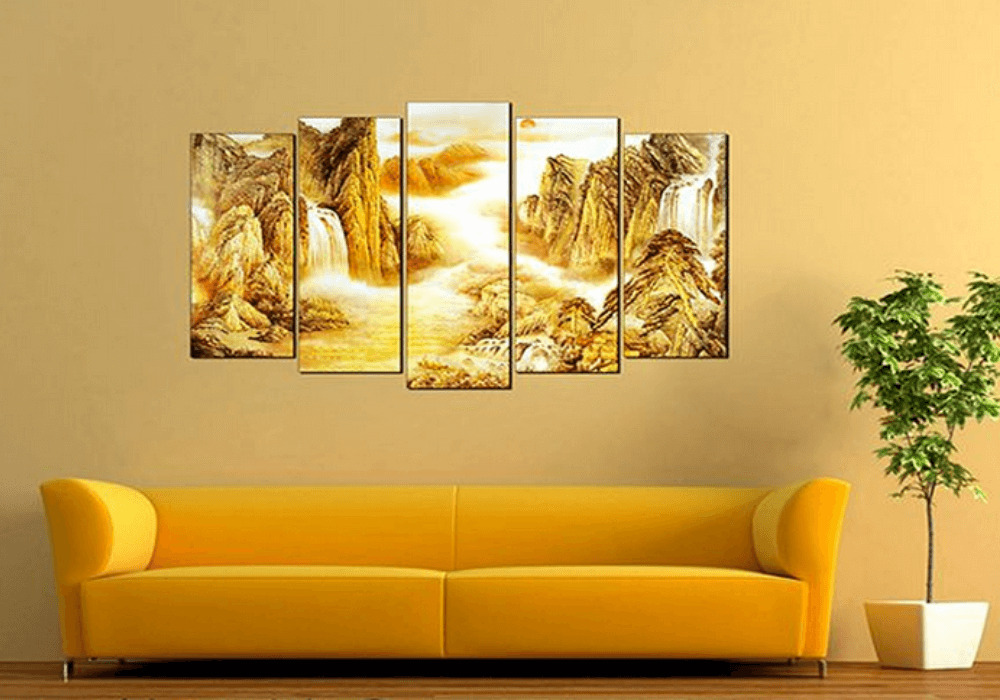 Tranh phong thủy ph&ograve;ng kh&aacute;ch cho người mệnh Kim