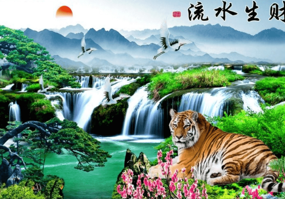 Tranh phong thủy ph&ograve;ng kh&aacute;ch cho người tuổi Dần