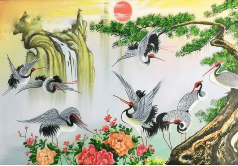 Tranh phong thủy ph&ograve;ng kh&aacute;ch cho người tuổi Tỵ