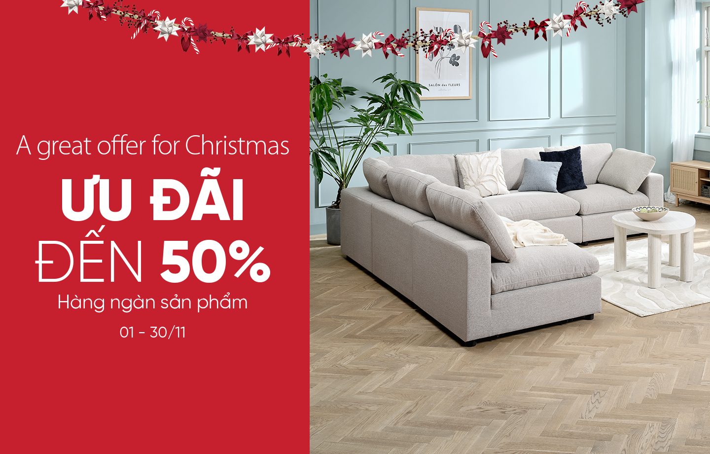 ưu đãi Noel JYSK Việt Nam lên tới 50%