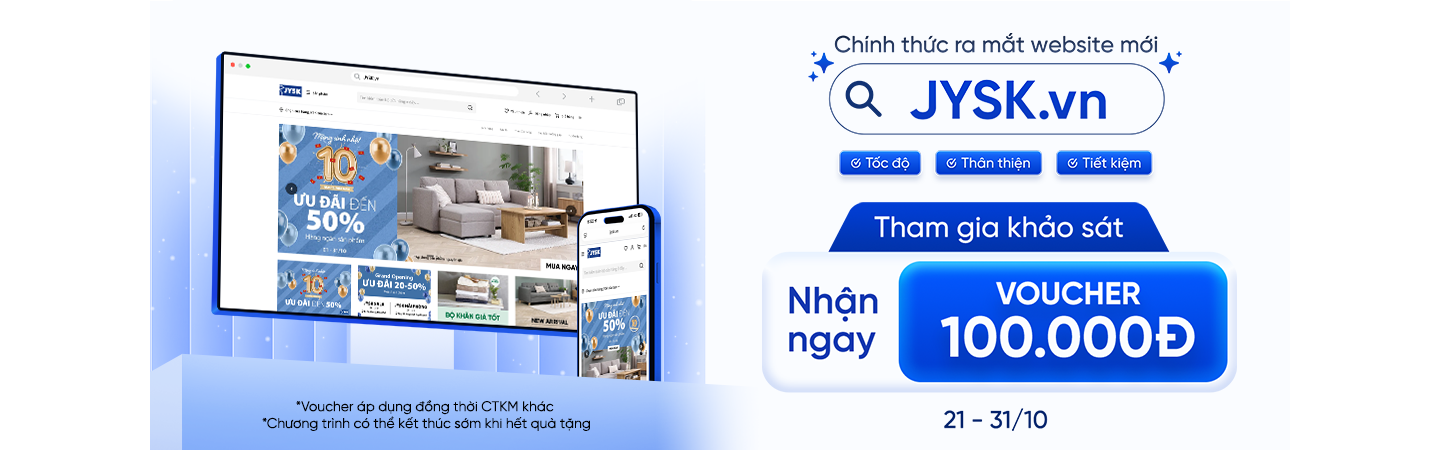 Giao diện website JYSK.vn mới – trải nghiệm mua sắm nội thất Bắc Âu tiện lợi