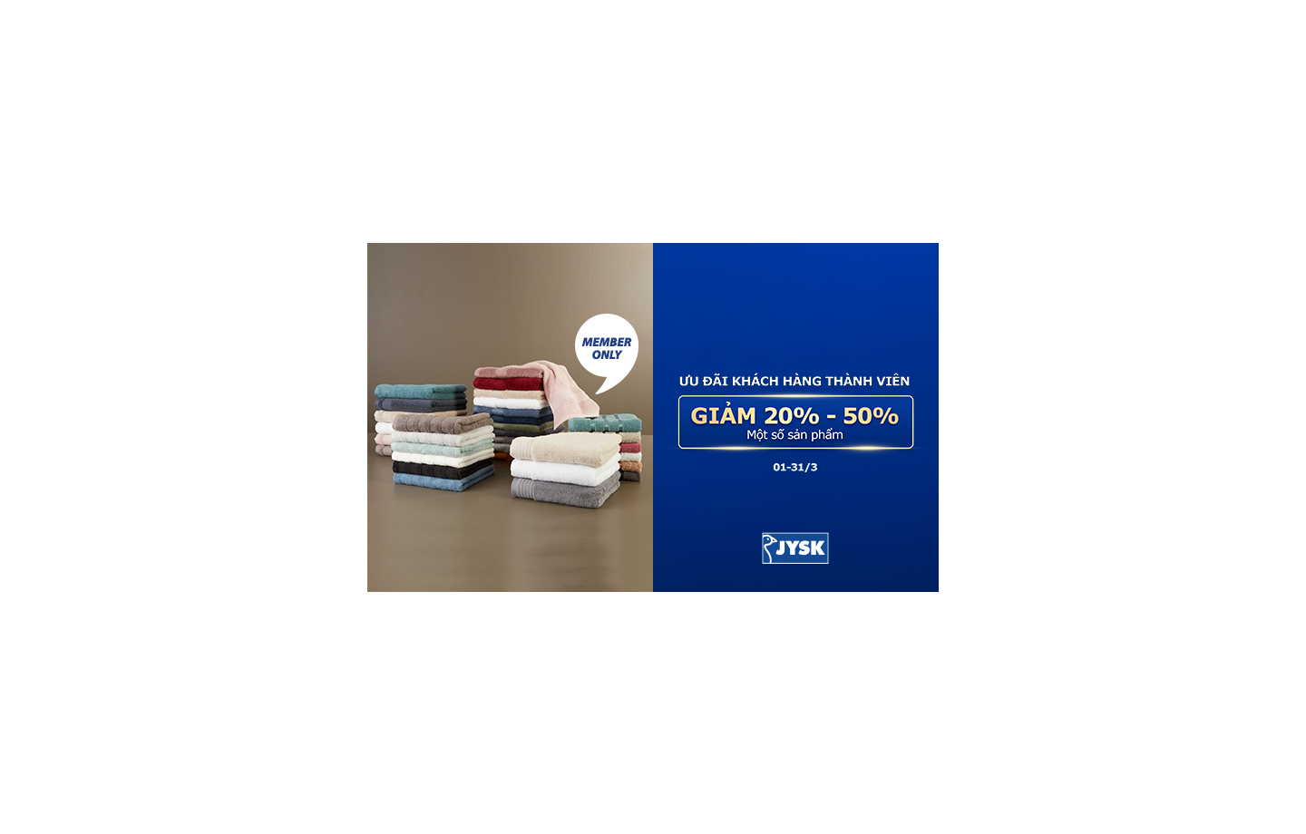 Khám phá đặc quyền thành viên JYSK: Nhận ngay ưu đãi lớn lên đến 50%