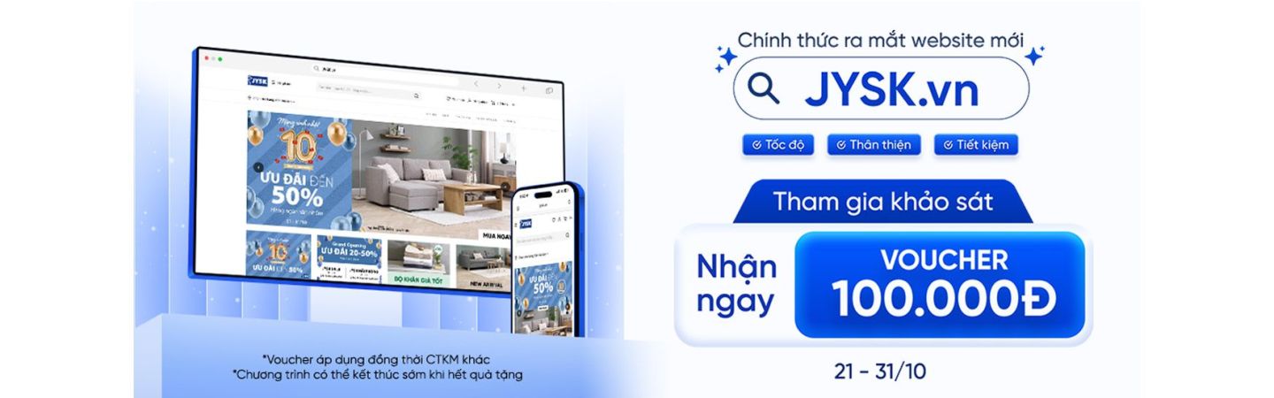 Giao diện website JYSK.vn mới – trải nghiệm mua sắm nội thất Bắc Âu tiện lợi