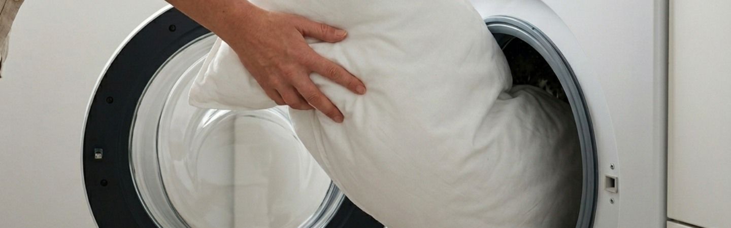 Cách giặt ruột gối bằng máy giặt cửa trước: Sạch sâu và không mất phom