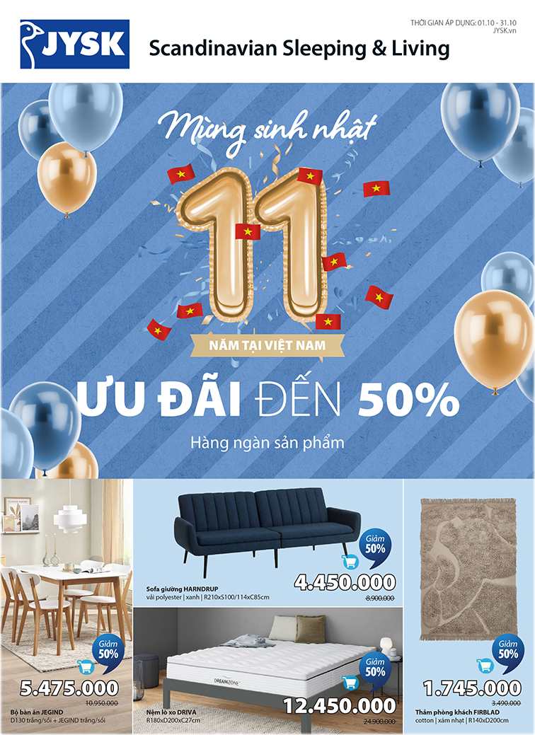 Bìa flyer khuyến mãi JYSK