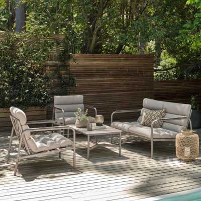 Bộ sofa ngoài trời LILLESTROEM thép, màu cát đậm JYSK
