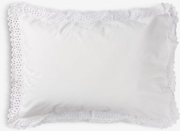 Vỏ gối cotton | LAURA | trắng | R50xD70cm
