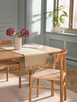 Khăn table runner | ULLVIER | sợi đay/cotton | màu tự nhiên/be | R38xD150cm