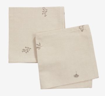 Khăn ăn cotton | ENGFIOL | be/xám | R40xD40cm | bộ 2 chiếc