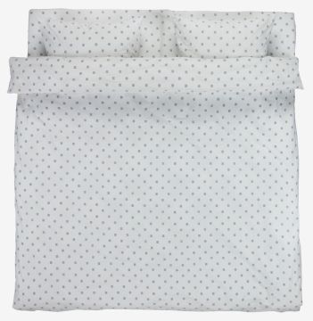 Bộ vỏ chăn gối đôi kèm ga cotton | ANNIKA | xanh/trắng | R200xD220cm/R240xD260cm/R50xD70cm