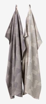 Bộ 2 khăn đa năng cotton | LERK | be/xám | R50xD70cm