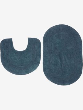 Thảm phòng tắm | LERDALA | cotton | xanh | R47xD47/75cm | bộ 2 chiếc