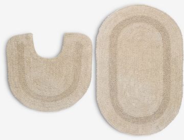 Thảm phòng tắm | LERDALA | cotton | be | R47xD47/75cm | bộ 2 chiếc