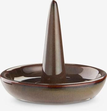 Khay đựng trang sức | LEKERYD | gốm bán sứ | nâu | Ø9xC8cm