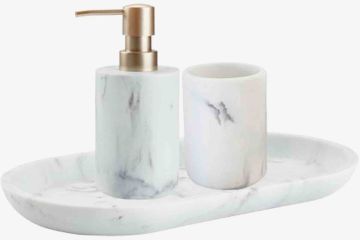 Bộ 3 món phụ kiện phòng tắm | BERGHEM | nhựa polyresin | màu đá cẩm thạch